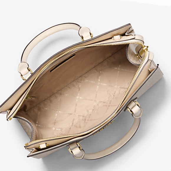 #790 MK Signature Logo and Metallic Satchel - Picture 2 of 4